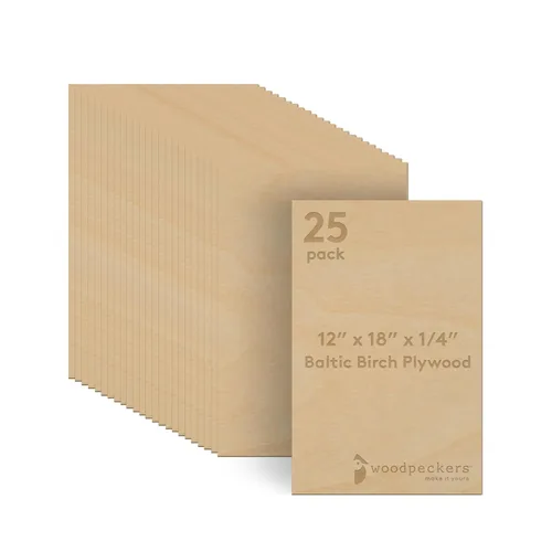 Miniatura 10 de 6 mm de madera contrachapada de abedul báltico 1/4 x 12 x 16 Pulgadas, Caja de 6 hojas de madera de grado B/BB, más fuerte que las hojas de tilo