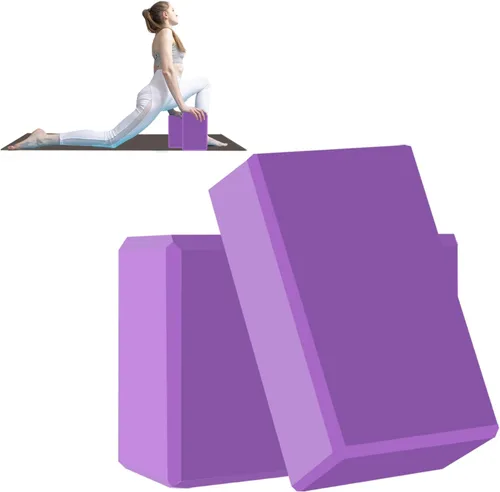 Miniatura 14 de Bloque de yoga - Espuma EVA de látex sin soporte - Superficie antideslizante suave con bisel para yoga, pilates, meditación - Accesorios de yoga