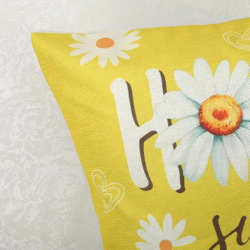 Miniatura 4 de Bonhause Juego de 4 fundas de cojín decorativas de 18 x 18 pulgadas con diseño de margaritas de gnomos y flores de primavera y verano, camión, Love