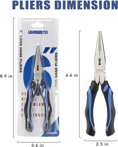 Miniatura 6 de URASISTO Alicates de corte lateral de punta de aguja de 6 pulgadas de largo con construcción de acero de níquel cromo resistente