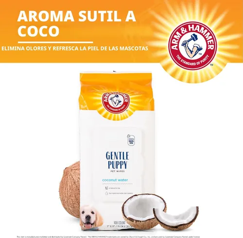 Miniatura 3 de Arm & Hammer Toallitas de aseo para perros - Toallita desodorizante natural para mascotas con coco - Artículos esenciales y suministros de viaje