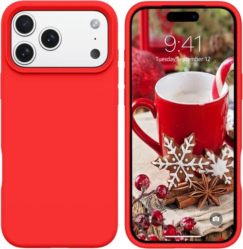 Miniatura 33 de GUAGUA Funda compatible con iPhone 17 Pro Max de 6.9 pulgadas, silicona líquida, goma de gel suave, delgada, forro de microfibra delgada