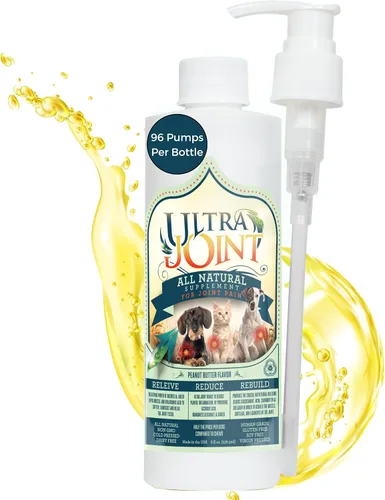 Ultra Joint - Suplemento líquido de apoyo articular para perros con glucosamina y condroitina, alivio del dolor de artritis e inflamación (8 onzas)