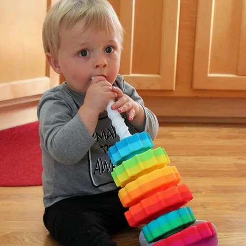 Miniatura 6 de Juguete giratorio para bebés, juguete apilable para bebés y niños pequeños, juguetes educativos de aprendizaje para niños pequeños, juguete de rueda
