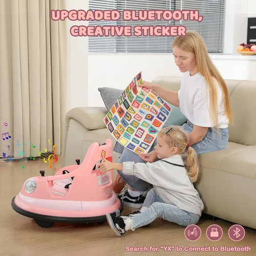 Miniatura 4 de ELEMARA Coche de choque para niños, 1.9 mph máximo, 12V juguete montable para niños pequeños con control remoto, 2 velocidades, 2 modos de juego