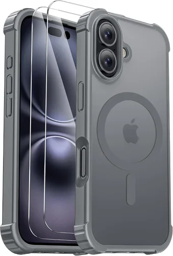 Miniatura 45 de Funda para iPhone Air [compatible con MagSafe] [2 protectores de pantalla] [prueba de caídas de grado militar] Funda magnética resistente