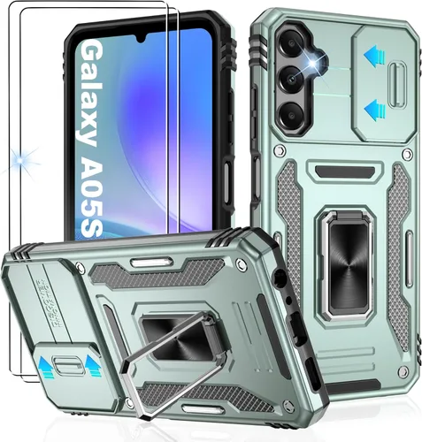 Miniatura 248 de Gritup para Samsung Galaxy S22 Funda con protectores de pantalla HD de 2 paquetes y cubierta deslizante para la cámara, protección contra caídas