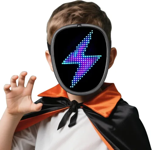 Miniatura 7 de ORWINE - Máscara LED, Máscara Iluminada con Detección de Gestos, Máscaras Faciales Transformadoras con Luz LED Unisex para Festivales, Dj, Cosplay