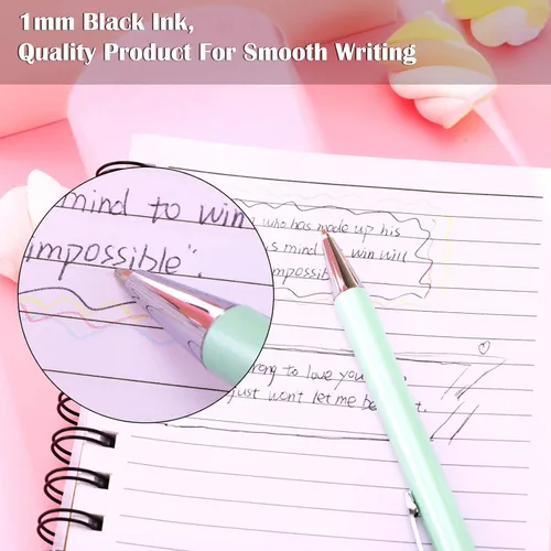 Miniatura 4 de Outus Juego de 5 bolígrafos con frases inspiradoras motivacionales para mujer, bolígrafos de tinta negra de metal, regalos para el día de San