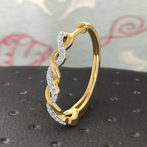 Miniatura 5 de Aretes de aro trenzados de diamantes de 15 quilates en oro de 10 quilates