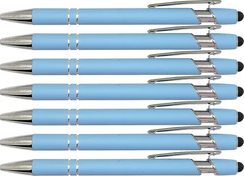 Miniatura 5 de Express Pencils Pastel de goma suave al tacto, colores pastel, bolígrafo con punta de lápiz capacitivo, un elegante bolígrafo de metal premium