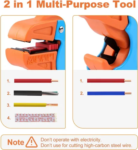 Miniatura 3 de Knoweasy pelacables automático y cortador, herramienta de pelado de alambre resistente 2 en 1 y herramienta de pelado de alambre para reparación