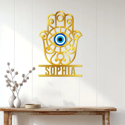 Miniatura 3 de Letrero de metal personalizado contra el mal de ojo, símbolo de protección personalizado, pared, valla, porche, patio, hogar, oficina, decoración
