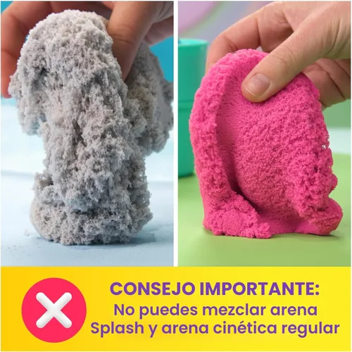 Miniatura 7 de Kinetic Sand, Splash - Estuche para principiantes con arena de juego que cambia de color de 6 onzas, 3 herramientas y moldes, almacenamiento