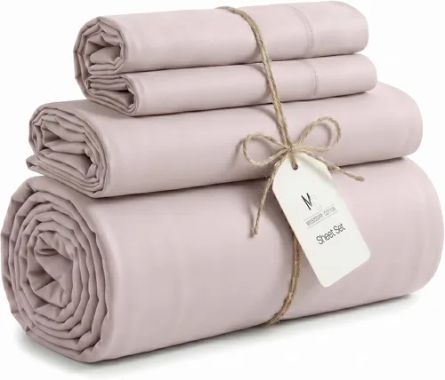 Miniatura 10 de Juego de sábanas de tamaño individual, juego de ropa de cama de 4 piezas de fibra larga egipcia de alta calidad, 100% algodón egipcio de una sola