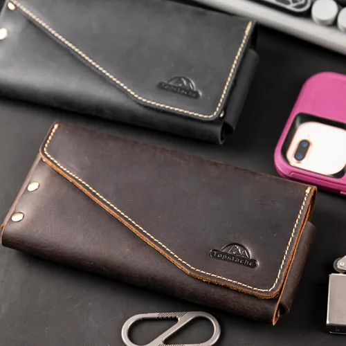 Miniatura 6 de Topstache Funda de cuero para iPhone 17/16/15 Pro Max, Galaxy S25/S24 Ultra - Funda para teléfono celular con trabilla para cinturón - Funda