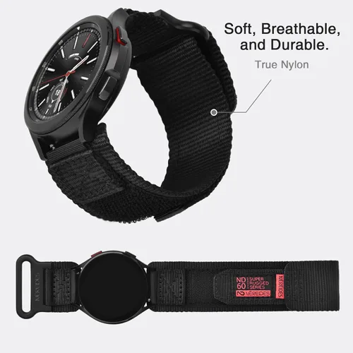 Miniatura 4 de Nereides Correa compatible con Samsung Galaxy Watch 7 6 5 4 de 1.575 pulgadas, 1.732 pulgadas, Watch 6 4 Classic/Watch 5 Pro/Watch 3 Classic de Negro