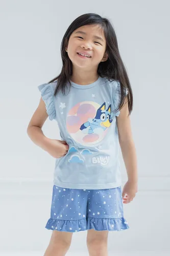 Miniatura 2 de Bluey Conjunto de camiseta y pantalones cortos de rizo francés para niñas pequeñas