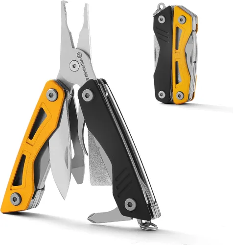 Miniatura 9 de VIRENKNIFE - Alicates multiherramienta 13 en 1, de acero inoxidable, multiherramienta EDC con cuchillo de bolsillo, destornillador, abrebotellas