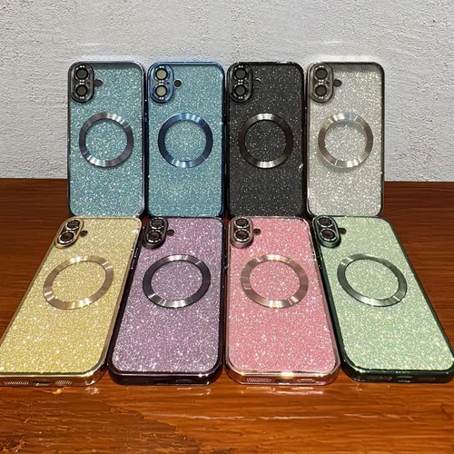 Miniatura 81 de Hython Funda para iPhone 14 Pro Max con purpurina, fundas magnéticas transparentes para teléfono con protector de lente de cámara