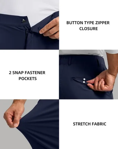Miniatura 5 de Soothfeel Pantalones de golf para hombre con 5 bolsillos, ajustados, elásticos, casuales, de viaje, pantalones de trabajo para hombre