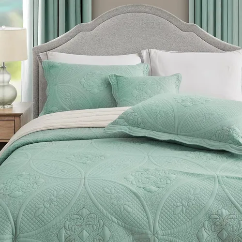 Miniatura 6 de DaisyHuang Colcha – Cobertor de cama tamaño completo – Juego de colcha moderno y contemporáneo, costuras reales, reversible, ligero, 5 piezas