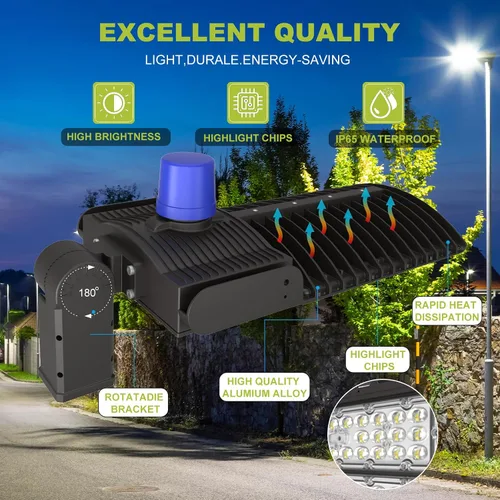 Miniatura 3 de Luz LED de estacionamiento de 400 W, 60000 lúmenes, 5700 K, con fotocélula del atardecer al amanecer, caja de zapatos comercial, poste