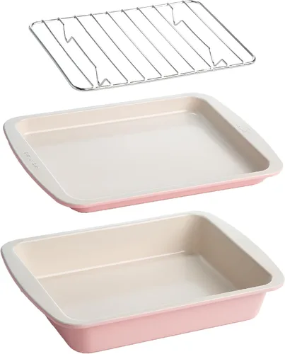 Miniatura 9 de Tasty Juego de Horneado Antiadherente para Horno Tostador Incluye Molde para Pastel, Bandeja para Horno, Rejilla, Utensilios de Acero al Carbono
