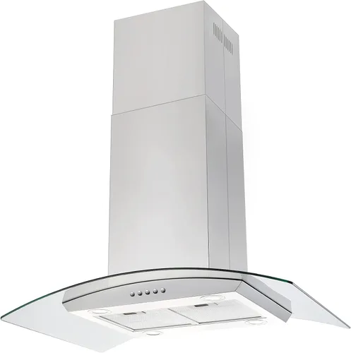 Miniatura 9 de JOEAONZ Campana extractora isleña negra de 30 pulgadas, 700 CFM, campana de ventilación de cocina de acero inoxidable con conductos/sin conductos