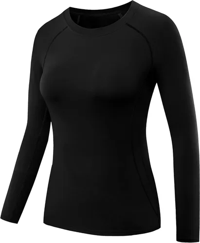 Miniatura 29 de CADMUS Paquete de 1 o 3 camisetas de entrenamiento de manga larga para mujer, camiseta de compresión de ajuste seco para correr