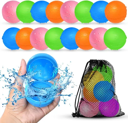 16 piezas de globos de agua reutilizables para niños, juguetes de agua para piscina y playa para niños y niñas, juguete de verano para juegos al