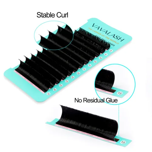 Miniatura 4 de Extensiones de pestañas Easy Fan, curvatura D, grosor de 0.03 mm, volumen rápido 3D, 4D, 5D, 6D, 7D, 10D, autoaplicables, volumen ruso, individuales