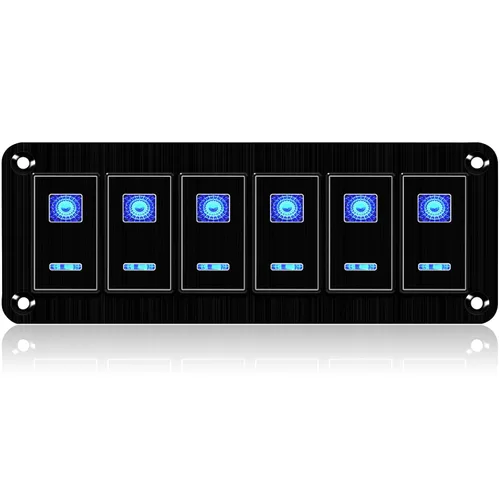 Miniatura 8 de Panel de interruptores basculantes – Panel de interruptor de palanca de aluminio de 2 posiciones, panel de interruptores de 12 V/24 V, interruptores