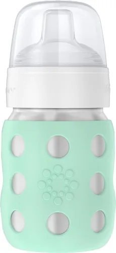 Miniatura 25 de Lifefactory Biberón de cuello ancho aislado al vacío de acero inoxidable de 8 onzas con pezón para sorber, melón, LS2251WCA4 Cantaloupe