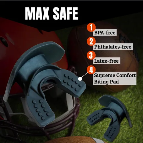 Miniatura 4 de O Shield Protector bucal Core Football con correa desmontable, protector de labios apto para fútbol americano, 7 contra 7, bandera de fútbol