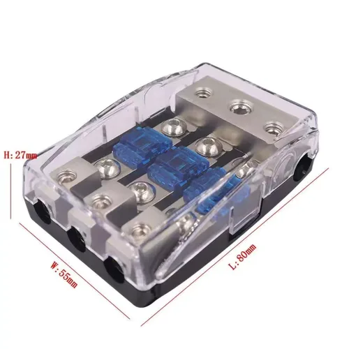 Miniatura 2 de AFS - Bloque de distribución de portafusibles de 3 vías con fusible mini ANL de 60 A para el sistema de audio de automóvil, camión, barco u otros