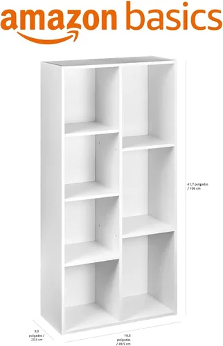 Miniatura 3 de Amazon Basics Estantería organizadora de 7 cubos, almacenamiento para el hogar y la oficina, 9.25 pulgadas de profundidad x 19.49 pulgadas de ancho