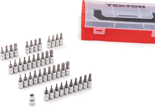 Miniatura 4 de TEKTON Juego de dados de broca de 1/4 pulgadas con mini caja de herramientas de apilamiento (44 piezas) SHB90700