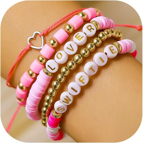Taylor Friendship Bracelets, Inspiring Bracelets for Women Girls,1989 Lover Speaknow Midnight Tour Reputation Fearless Anti-Hero Bracelets, Hershi