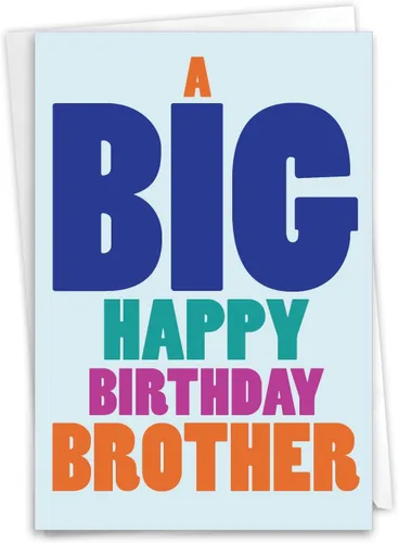Miniatura 11 de NobleWorks - Tarjeta de 1 cumpleaños para hermano - Impresionante saludo familiar para hermanos - Best Brother Ever C9295BRG