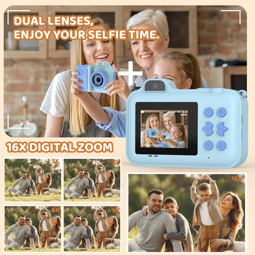 Miniatura 4 de Cámara para Niños con Impresión Instantánea, Regalos de Cumpleaños de Navidad, Juguetes para Niñas y Niños de 4 5 6 7 8 9 10 11 12 Años de Edad, Azul