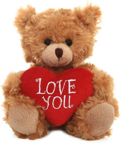 Miniatura 10 de Plushland Oso de Peluche Mocha Corazón - Sé Mío - Oso de Peluche para Niños y Adultos - Almohada de Corazón Bordado - Marrón - 6 pulgadas