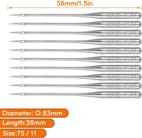 Miniatura 2 de STARVAST 30 agujas de coser para máquina de coser de bordado, tamaño 75/11, 130/705H, HAx1, agujas de coser para máquina de coser Brother