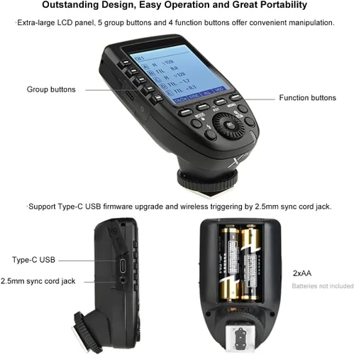 Miniatura 5 de Godox XPro-N i-TTL 2.4G Transmisor de disparador de flash inalámbrico de sincronización de alta velocidad compatible con cámaras Nikon, 1/8000s, 11