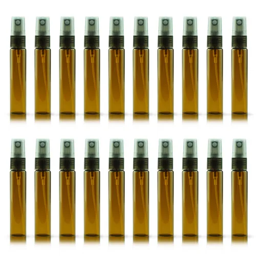 Miniatura 17 de Juego de 20 botellas de perfume de viaje de 10 ml, atomizador recargable, botella vacía hidratante (con tapas doradas)