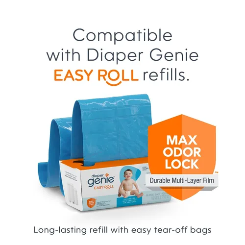 Miniatura 5 de Diaper Genie Juego de regalo exclusivo Incluye recarga fácil de rollo con 48 bolsas Capacidad para hasta 2256 pañales para recién nacidos