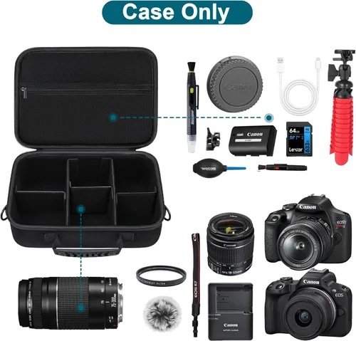 Miniatura 2 de Canboc Funda de transporte para cámara Sony Alpha ZV-E10/ZVE10 II/ZV-E1/7 IV/ 7R V/ 6700/ a6400/ Canon EOS Rebel T7/R50/R50 V sin espejo, bolsa