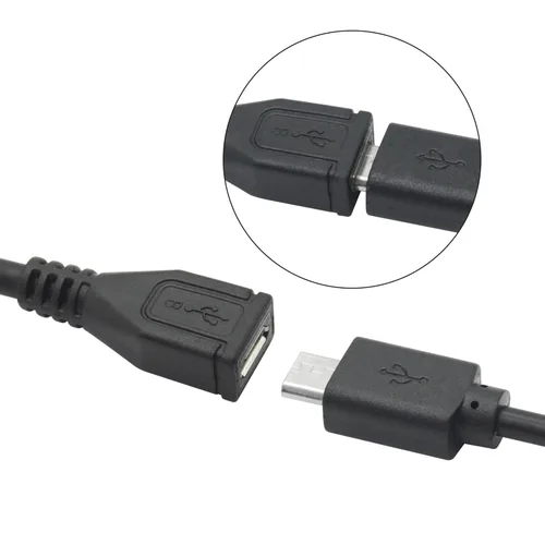 Miniatura 6 de Cable de extensión micro USB corto de 9 pulgadas, 90 grados de ángulo izquierdo y recto micro USB macho a hembra de 5 pines de datos de carga