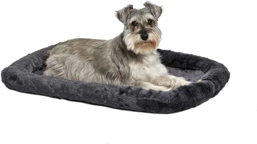 Miniatura 30 de Cama para mascotas MidWest Bolster, ideal para cajas de metal para perros, se puede lavar a máquina y secar, Gris carbón