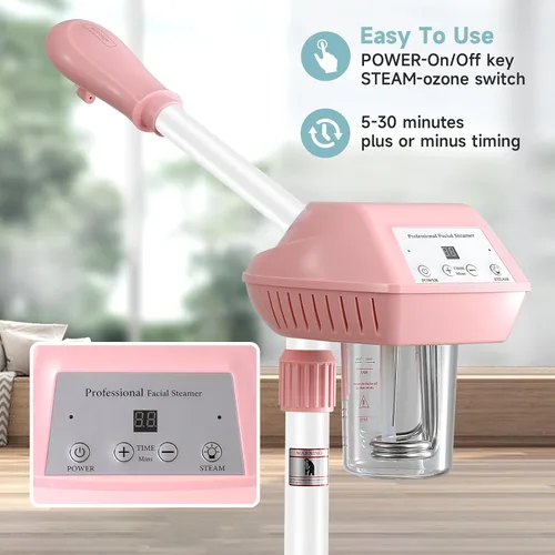 Miniatura 4 de Vaporizador Facial Profesional, Vaporizador Facial sobre Ruedas, Vaporizador para Esteticistas con Más Vapor para Hidratación y Humectación, Altura
